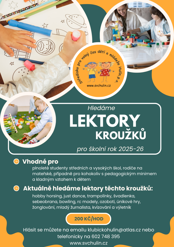 Hledáme lektory kroužků pro školní rok 2025/2026