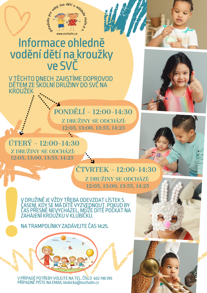 Vodění dětí ze ŠD HULÍN do kroužků ve SVČ HULÍN